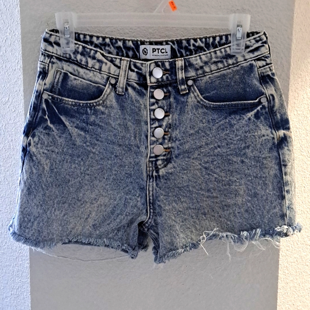 PTCL Button Fly Jean Shorts